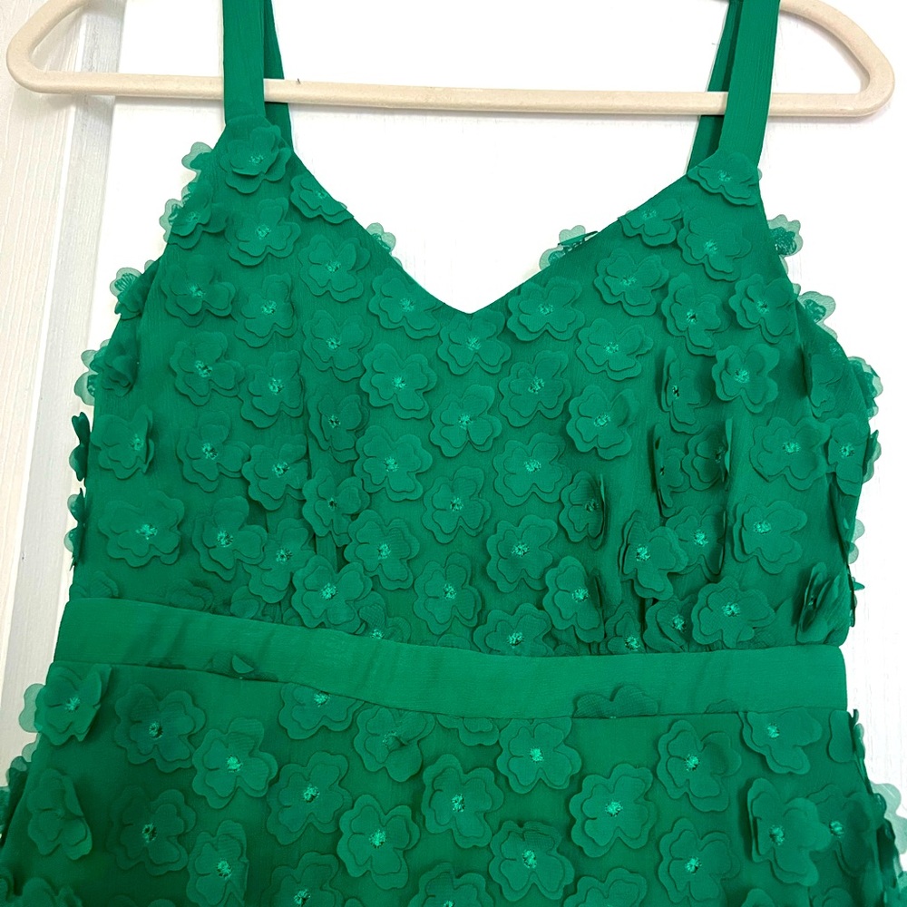 Green clover leaf dress from Anthropologie